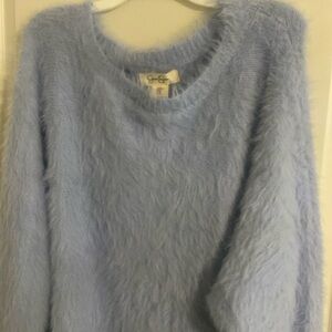 Jessica Simpson blue faux fur long sleeve